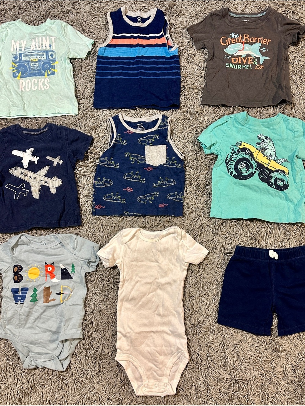 Toddler Navy & Blue Stripe Tank Top - Unbranded